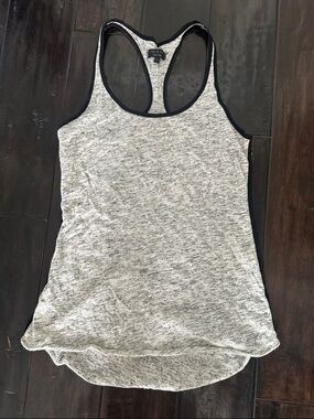 Rag & Bone XS Light Gray Racerback Tank Top with Black Trim